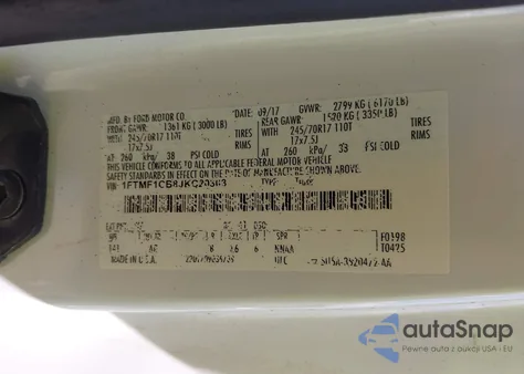 2018 Ford F-150 Xl from USA, damaged, VIN 1FTMF1CB8JKC20303